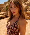 Cheetah Tan Through Tankini Top