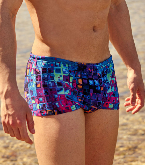 Mosaic Tan Through Swim Trunks